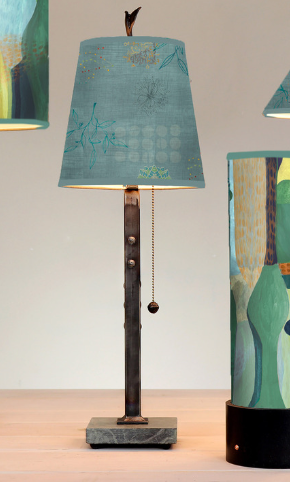 Steel Table Lamp with Small Drum Shade in Journeys in Jasper