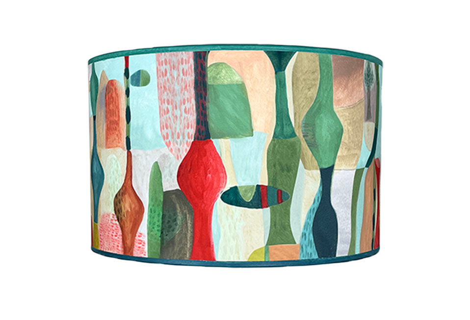 Large Drum Lamp Shade in Riviera in Poppy