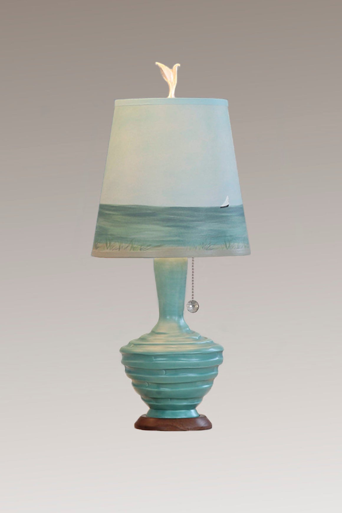 Ceramic Table Lamp with Small Drum Shade in Shore
