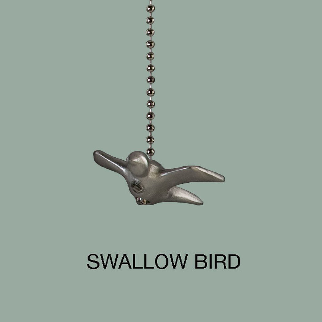 Swallow Bird Pewter Pull Chain