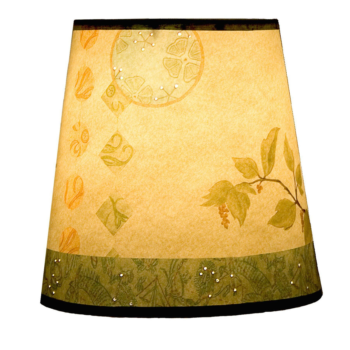 Small Drum Lamp Shade in Celestial Leaf
